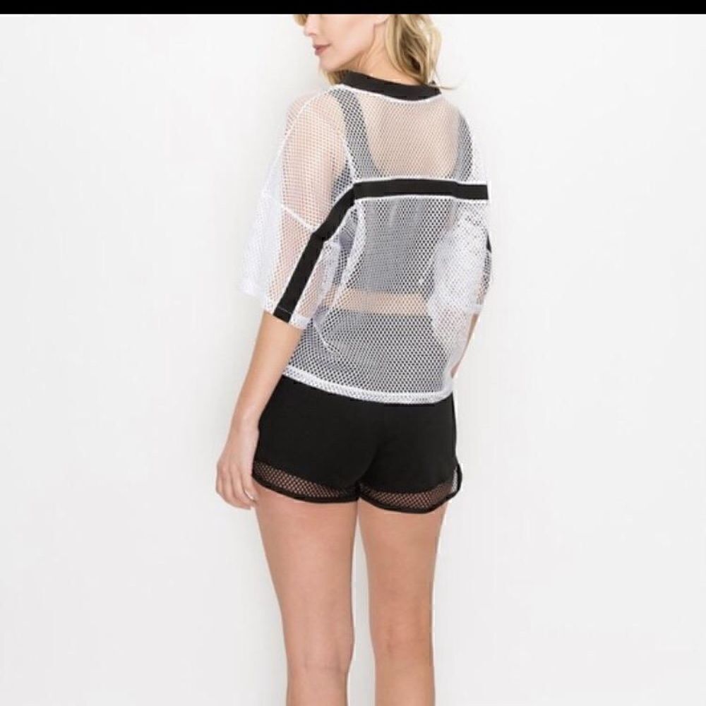 Mesh Striped Short Set - Picture 1 of 2